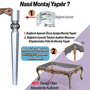 4 Adet Elips Masa Dresuar Ayağı 75 Cm Plastik Gümüş Gri Mutfak Yemek Masası Mobilya Ayakları