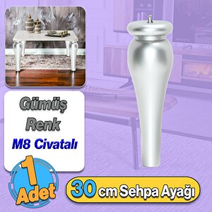 Sembol Plastik Sehpa Ayağı 30 Cm Gümüş Gri 1 Adet Mobilya Çay Orta Sehpası M8 Civatalı Ayak Ayaklar