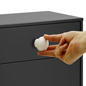 Düğme Mobilya Dolap Çekmece Kulpu Kulbu Plastik Beyaz Tek Vidalı Kulp
