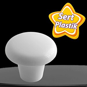 Sert Plastik Mantar Düğme Kulp Beyaz Dolap Mobilya Mutfak Dolabı Çekmece Kapak Kulpu Kulbu