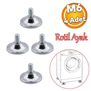 Küçük Rotil Ayak M6 Civatalı 6 Mm Metal Beyaz Eşya Raf Reyon Mobilya Profil Ayağı 1.5 Cm (4 Adet)