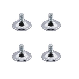 Küçük Rotil Ayak M6 Civatalı 6 Mm Metal Beyaz Eşya Raf Reyon Mobilya Profil Ayağı 1.5 Cm (4 Adet)