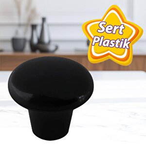 Sert Plastik Mantar Düğme Kulp Siyah Dolap Mobilya Mutfak Dolabı Çekmece Kapak Kulpu Kulbu
