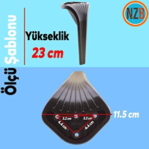 Mobilya Yükseltici Kanepe Sehpa Tv Ünitesi Koltuk Ayağı 23 Cm Siyah Baza Ayak