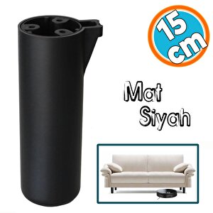 Mobilya Kapsül Ayak Yükseltici Sehpa Kanepe Tv Ünitesi Koltuk Ayağı Baza Ayakları Mat Siyah 15 Cm