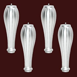Pırlanta Plastik Sehpa Ayağı 30 Cm Gümüş Renk 4 Adet Mobilya Orta Sehpası M8 Civatalı Ayak Ayaklar