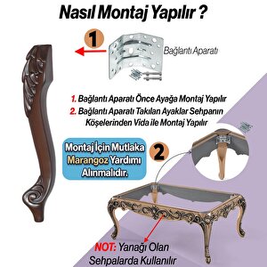 Zade Plastik Sehpa Ayağı 46 Cm Ahşap Desen Renk 1 Adet Mobilya Zigon Çay Orta Sehpası Ayak Ayakları