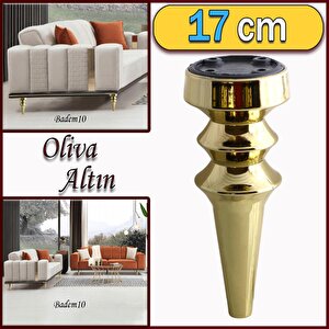 Oliva Mobilya Kanepe Koltuk Tv Ünitesi Baza Ayağı Zigon Orta Sehpası Ayak Ayakları Altın 17 Cm