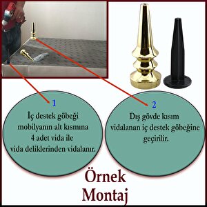 Oliva Mobilya Kanepe Koltuk Tv Ünitesi Baza Ayağı Zigon Orta Sehpası Ayak Ayakları Altın 17 Cm