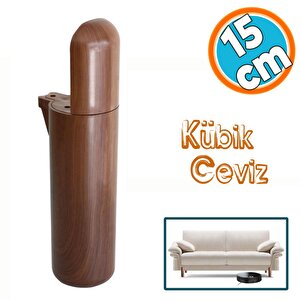 Mobilya Kanepe Tv Ünitesi Koltuk Ayağı Baza Ayakları Ahşap Desenli Kahverengi Ceviz 15 Cm