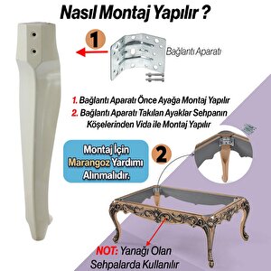 Rosa Plastik Sehpa Ayağı 40 Cm Krem Kahverengi Renk Orta Ayak Zigon Sehpa Mobilya Masa Ayakları