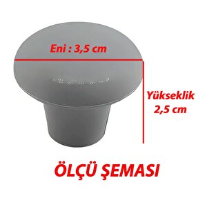 15 Adet Sert Plastik Mantar Düğme Kulp Gri Dolap Mobilya Mutfak Dolabı Çekmece Kapak Kulpu Kulbu