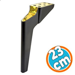 Mobilya Yükseltici Kanepe Sehpa Tv Ünitesi Koltuk Ayağı 23 Cm Siyah Gold Baza Ayak