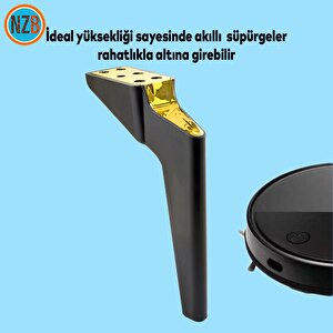 Mobilya Yükseltici Kanepe Sehpa Tv Ünitesi Koltuk Ayağı 23 Cm Siyah Gold Baza Ayak