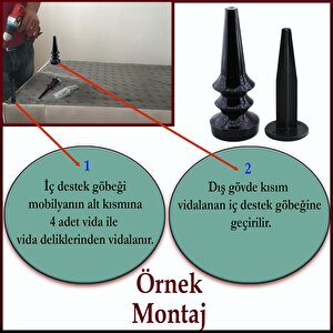 Oliva Mobilya Kanepe Koltuk Tv Ünitesi Baza Ayağı Zigon Orta Sehpası Ayak Ayakları 20 Cm Siyah