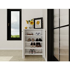Assos 2 Kapaklı Ayakkabılık / Dolap Beyaz Renk