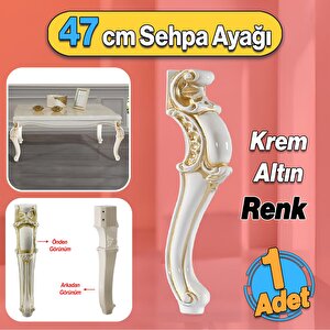 Valenta Plastik Sehpa Ayağı 47 Cm Krem Altın 1 Adet Mobilya Zigon Çay Orta Sehpası Ayak Ayakları