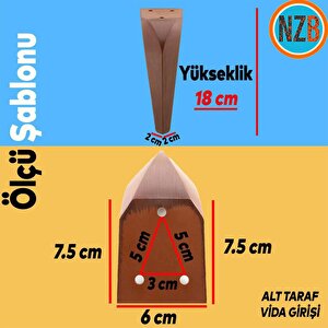 Mobilya Kanepe Sehpa Tv Ünitesi Koltuk Ayağı 18 Cm Kahverengi Ahşap Desenli Baza Ayak