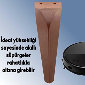 Mobilya Kanepe Sehpa Tv Ünitesi Koltuk Ayağı 18 Cm Kahverengi Ahşap Desenli Baza Ayak