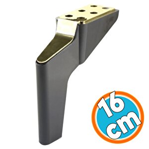 Mobilya Yükseltici Kanepe Sehpa Tv Ünitesi Koltuk Ayağı 16 Cm Siyah Gold Baza Ayak