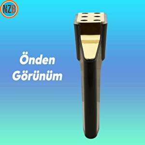 Mobilya Yükseltici Kanepe Sehpa Tv Ünitesi Koltuk Ayağı 16 Cm Siyah Gold Baza Ayak