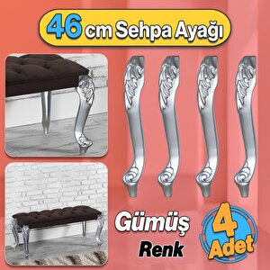 Zade Plastik Sehpa Ayağı 46 Cm Gümüş Gri Renk 4 Adet Mobilya Zigon Çay Orta Sehpası Ayakları