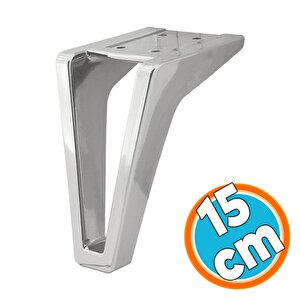 Mobilya Yükseltici Kanepe Sehpa Tv Ünitesi Koltuk Ayağı 15 Cm Krom Renk Baza Ayak
