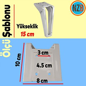 Mobilya Yükseltici Kanepe Sehpa Tv Ünitesi Koltuk Ayağı 15 Cm Krom Renk Baza Ayak