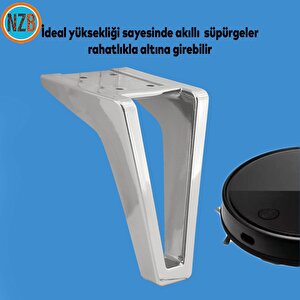 Mobilya Yükseltici Kanepe Sehpa Tv Ünitesi Koltuk Ayağı 15 Cm Krom Renk Baza Ayak