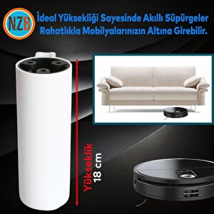 Mobilya Yükseltici Kapsül Ayak Sehpa Kanepe Tv Ünitesi Koltuk Ayağı Baza Ayakları Mat Beyaz 18 Cm