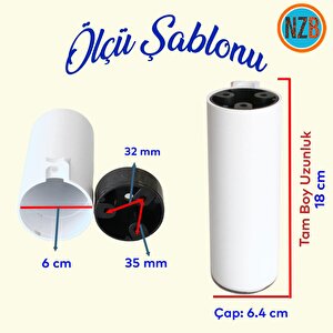 Mobilya Yükseltici Kapsül Ayak Sehpa Kanepe Tv Ünitesi Koltuk Ayağı Baza Ayakları Mat Beyaz 18 Cm