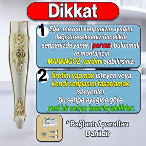 Rosa Plastik Sehpa Ayağı 40 Cm Krem Altın Renk Orta Ayak Zigon Sehpa Mobilya Masa Ayakları Gold