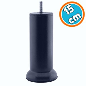 Mobilya Kanepe Yatak Baza Koltuk Destek Ayağı M8 Civata Metal Yükseltici İnce Diş Ayak 15 Cm Antrasit Gri