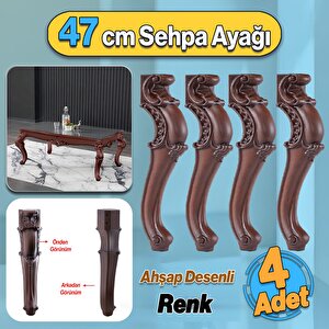 Valenta Plastik Sehpa Ayağı 47 Cm Ahşap Desenli 4 Adet Mobilya Zigon Çay Orta Sehpası Ayak Ayakları