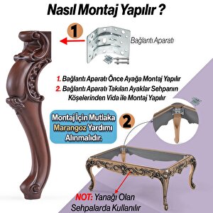 Valenta Plastik Sehpa Ayağı 47 Cm Ahşap Desenli 4 Adet Mobilya Zigon Çay Orta Sehpası Ayak Ayakları