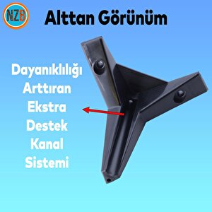 Mobilya Kanepe Sehpa Tv Ünitesi Koltuk Ayağı 15 Cm Siyah Baza Ayak