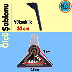 Mobilya Yükseltici Kanepe Sehpa Tv Ünitesi Koltuk Ayağı 20 Cm Siyah Baza Ayak