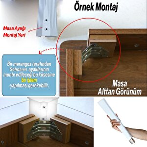 Mobilya Beyaz Krom Renk Plastik Sehpa Ayağı 45 Cm Elit Ayak Zigon Ayak Mutfak Yemek Masası 4 Adet