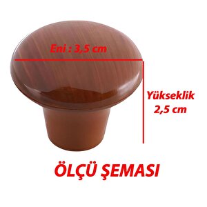 8 Adet Sert Plastik Mantar Düğme Kulp Ceviz Dolap Mobilya Mutfak Dolabı Çekmece Kapak Kulpu Kulbu