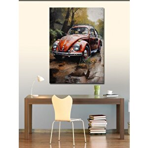 Kanvas Tablo Kırmızı Kaplumbağa Araba 70x100 cm