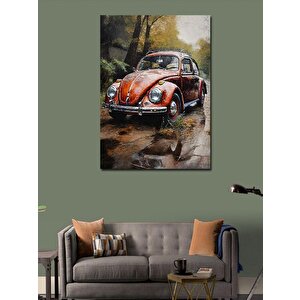 Kanvas Tablo Kırmızı Kaplumbağa Araba 70x100 cm