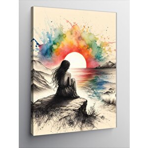 Kanvas Tablo Gün Batımı Ve Kayalıklar 70x100 cm