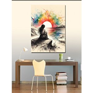 Kanvas Tablo Gün Batımı Ve Kayalıklar 70x100 cm