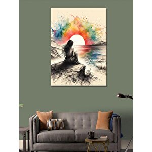Kanvas Tablo Gün Batımı Ve Kayalıklar 70x100 cm
