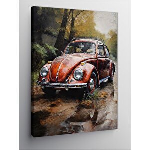 Kanvas Tablo Kırmızı Kaplumbağa Araba 100x140 cm