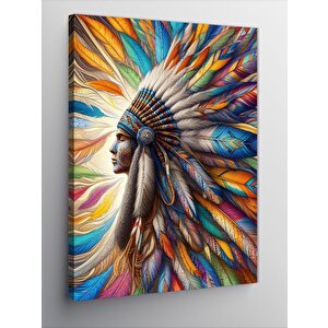 Kanvas Tablo Headdressli Kızılderili