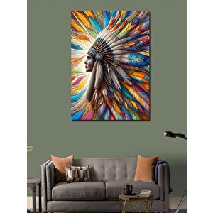 Kanvas Tablo Headdressli Kızılderili