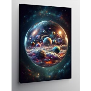 Kanvas Tablo Gezegenler Ve Balon 100x140 cm