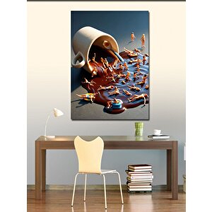 Kanvas Tablo Kahve Denizi 100x140 cm