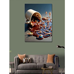 Kanvas Tablo Kahve Denizi 100x140 cm